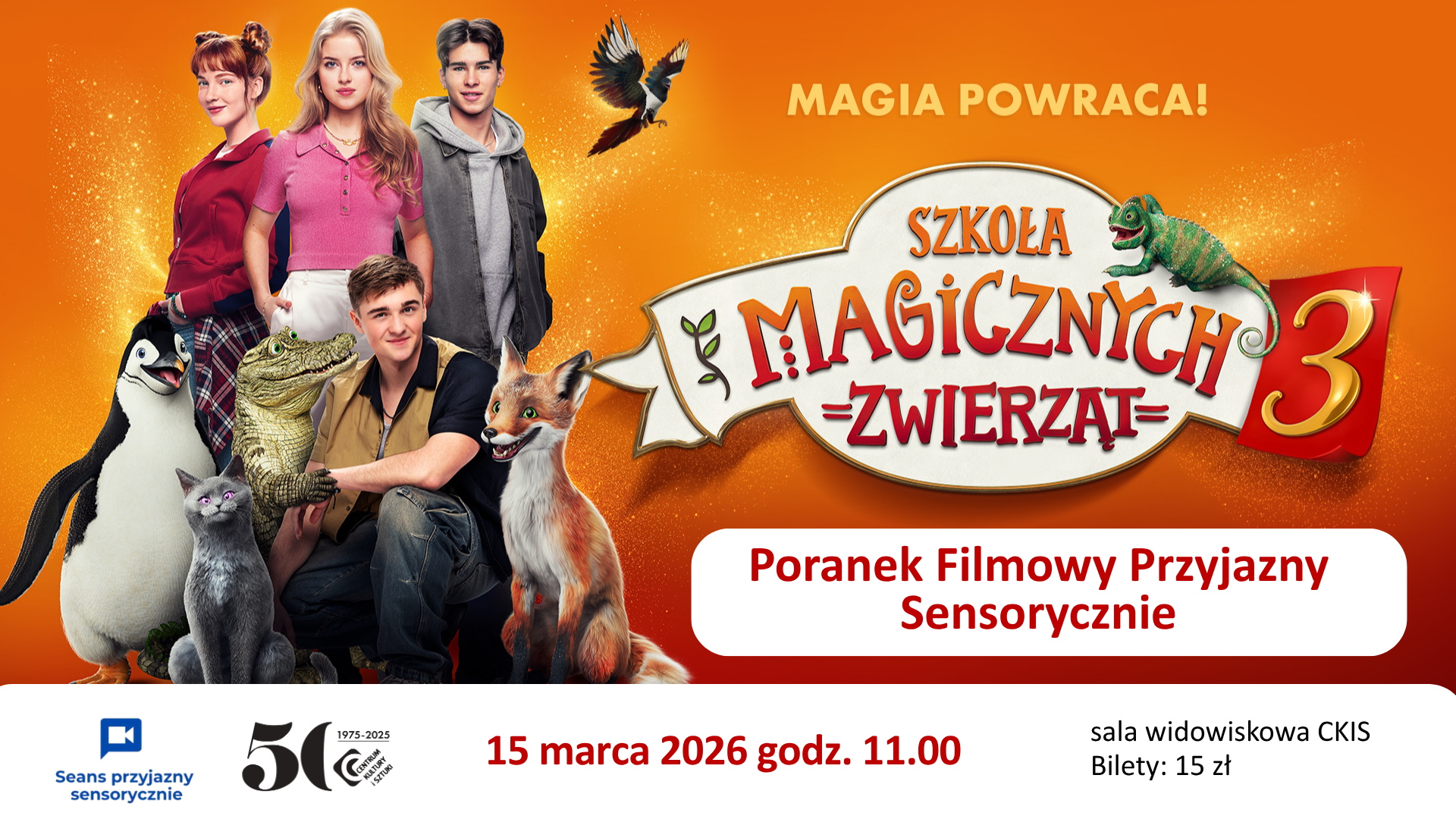 aktualność: Szkoła magicznych zwierząt 3 – Poranek Filmowy Przyjazny Sensorycznie - 15 marca